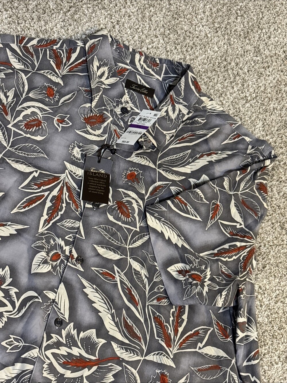 Tasso Elba Island Short Sleeve Shirt Men XXL Silk Rayon Button Beach Travel